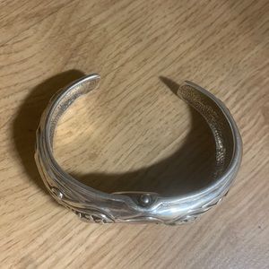 Silver ornate cuff watch in very good condition